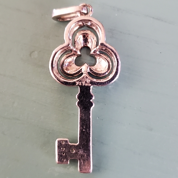 Vintage Sterling Silver Key Pendant - Picture 3 of 7